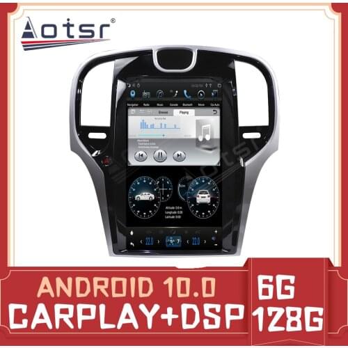 Aotsr 13.3 " Vertical Tesla PX6 Android 9 4+64GB Car Radio Player GPS Navigation Multimedia Play DSP For Chrysler 300C 2013-2019