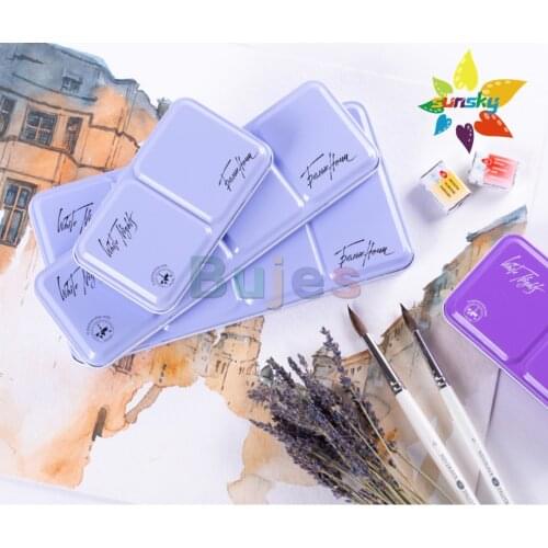 White Night Solid watercolor iron box set 12/21/35 artist watercolor paint sonnet student set professional art supplies