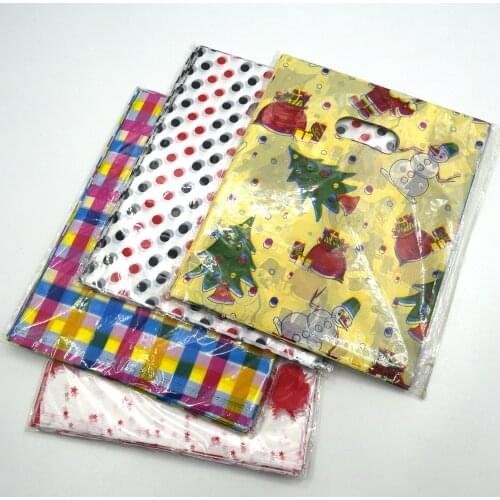 More Pattern Jewelry Plastic Bag With Handles 25x20cm Wedding Gift Thick Boutique Gift Shopping Packaging Plastic Handle Bag