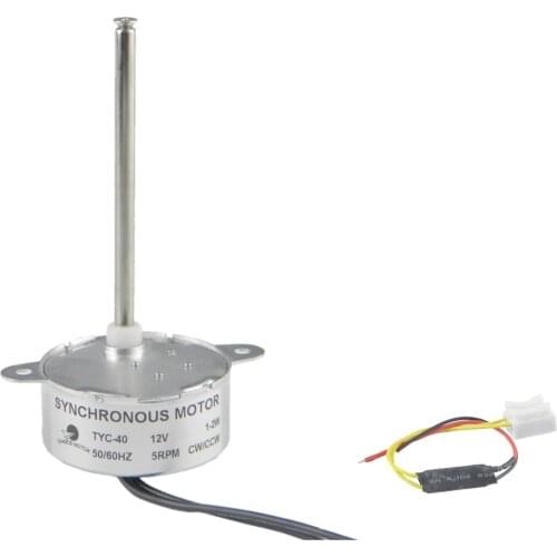 CHANCS TYC40 Synchronous Gear Motor DC 12V 5RPM CW/CCW Inner-screw Shaft Length 7.4cm