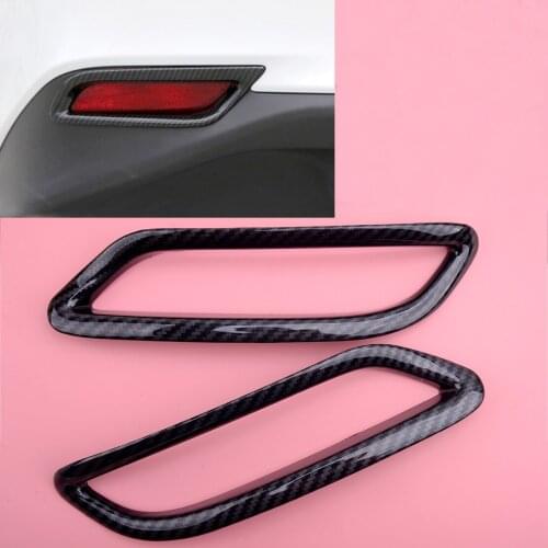 Black Carbon Fiber Style Rear Fog Light Lamp Frame Trim Accessories Styling Fit for Toyota Camry SE XSE 2018-2019