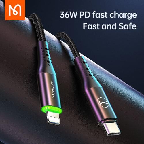 Mcdodo 36W PD Auto Disconnect Type-C To Lightning For iPhone 11 Por max X Xs cases Quick Charger Data Cable