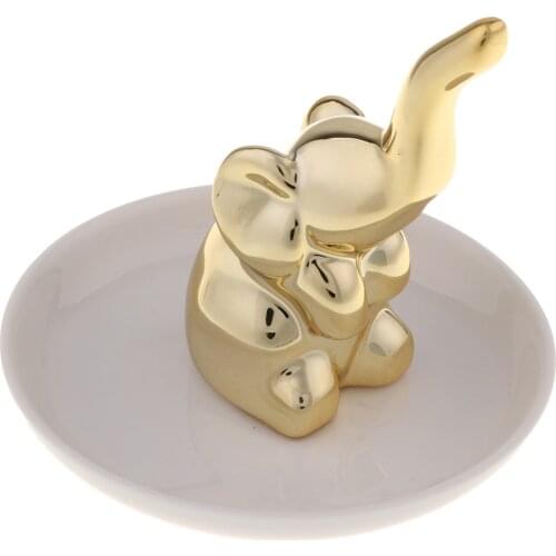 Elephent Ceramic Ring Holder Jewelry Dish cute rabbit style Decorative Necklace Jewelry Organizer Tray