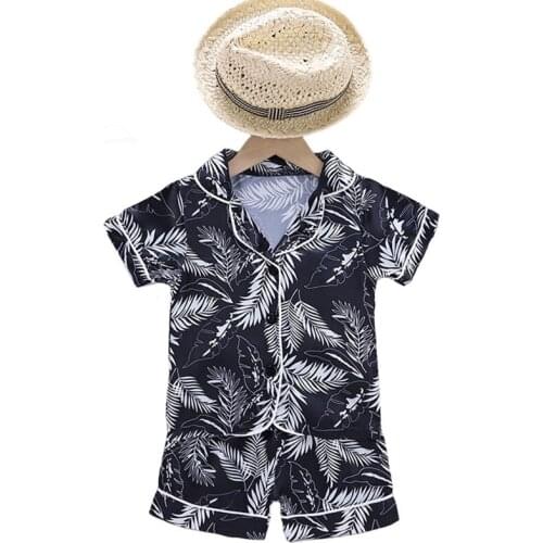 Summer Childrens Pajamas Sets Baby Boys Girls Pajamas Homewear Outfit Shirt+Pants 2pcs Nightwear Set Sleepwear 1-6Y