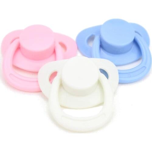 Dolls Accessories 3 Pcs/lot Magnetic Pacifier Dummy For Reborn Dolls Pink Blue White Color lol Babies Pacifier Kaydora