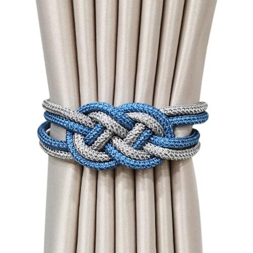Magnetic Curtain Tieback Chinese Knot Drapery Tie Back Window Curtain Holder Decorative Drape Tie for Bedroom Living Room Office