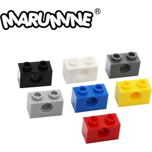 Marumine MOC Technic Bricks 1x2 with Hole 3700 30PCS MOC Building Bricks Set Gift Educational Robot Classic Toys For Children
