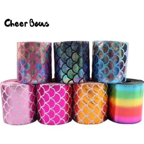 2Yards 3"(75mm) Fashion Fish Scales Leather Ribbons 7 Colors DIY Handmade Fish Scales Leather Ribbon Cinta Fita Home Decoration