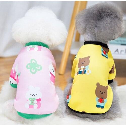 Soft Dog Clothes Cat Hoodies Coat Thin Fleece Warm Pullover Shirt Winter Animal Print Hoody Sweatshirt For Small Dogs Yorkie Pug