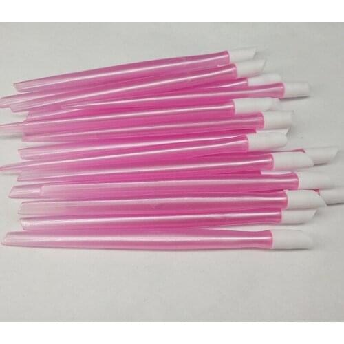 2018 New 50pcs/lot 10mm Soft Nail Cuticle Pusher Plastic Rubber Pink Available High Quality Nail Tools Wholesale