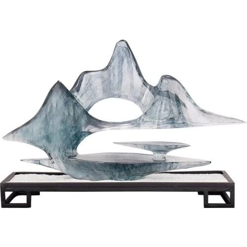 New Chinese decoration living room porch TV cabinet decoration modern luxury transparent resin crafts can be customized