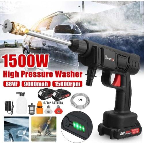 1500W Cordless High Pressure Car Washer Cleaner Car Wash Spray Gun Electric Water Gun Foam Machine for Makita 18V Battery
