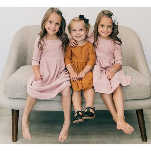 Baby Girls Dress Toddler Kids Knitted Ruffled Casual Princess Dresses for Girls New Autumn Long Sleeve Loose Clothes robe fille