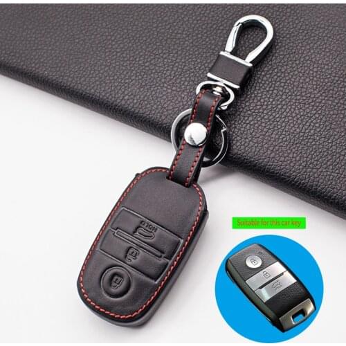 Popular Leather car key cover case for kia rio 3 k2 ceed cerato k3 sportage 4 picanto k5 optima sorento forte stinger key case