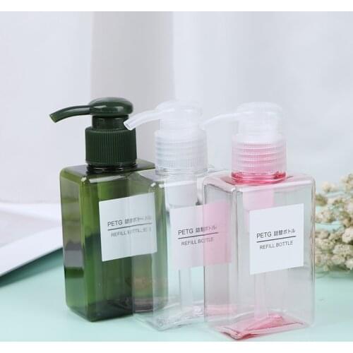 100ml Portable Travel Pump Soap Dispenser Bathroom Sink Shower Gel Shampoo Lotion Liquid Hand Soap Pump Bottle Container 4Color