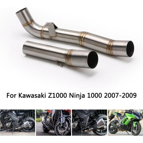 Mid Pipe for Kawasaki Z1000 Ninja 1000 2007-2009 Motorcycle Exhaust Pipe Slip On 51 mm Escape Stainless Steel Z1000SX
