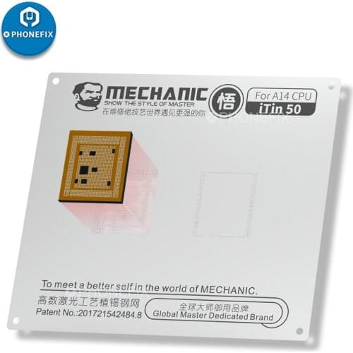 Mechanic ITin 50 51 Middle Layer BGA Stencil Tin Planting for Iphone12 Pro Max CPU Repair for A14 CPU Baseband RF IC Steel Mesh