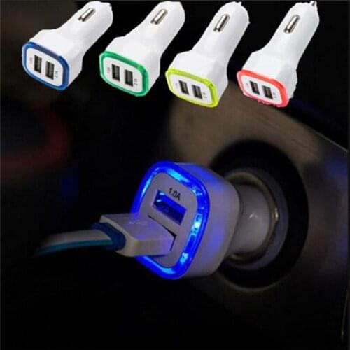 Universal LED Light Double 2 Port 2.1A+1A USB Car Charger For Samsung Apple Cell Phone