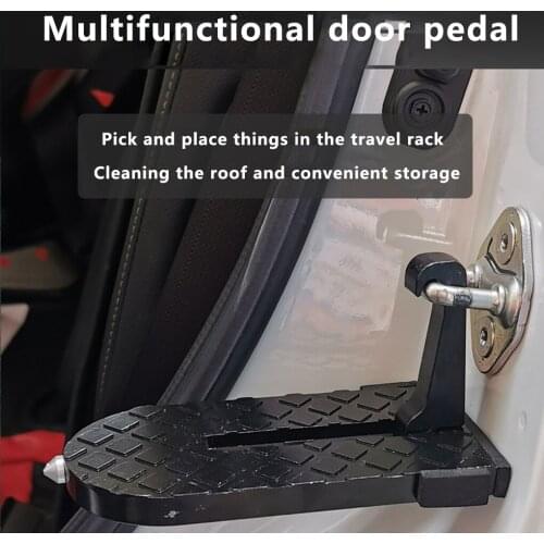 Thickening Rubber Sleeve Car Latch Hook Doorstep Aluminum Alloy Roof Rack Step Foldable Auto Foot Pedal Ladder Style