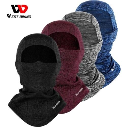 WEST BIKING Winter Warm Sport Cycling Cap Bike Full Face Mask Neck Warmer Men Women Scarf Ski Bicycle Motocycle Fleece Head Hat