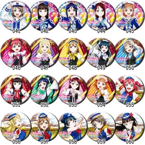 ZXFJXR 1pc 58MM Anime Love Live Sunshine Aqours Ruby Dia Hanamaru Kunikida Badges Brooch Icon