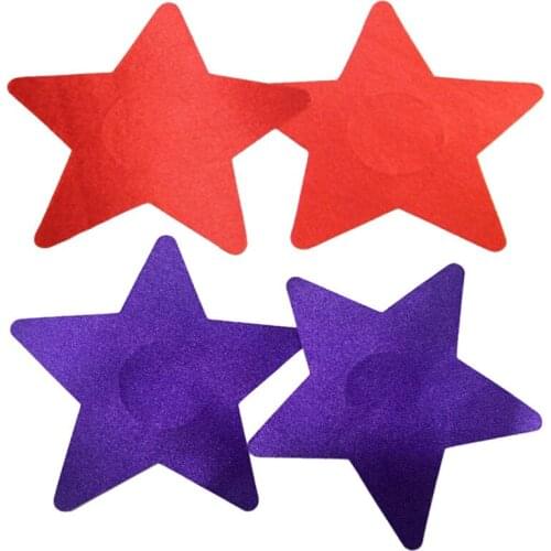 1 pair/lot Sexy sequins For Adult Games 2 colors Black/Purple star Nipple Cover Pasties Breast Petals Sexy