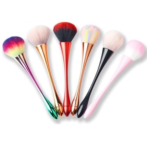 1Pc Nail Art Brush Soft Nail Dust Brush UV Gel Nail Polish Colorful Nylon Brush For Manicure Professional Nails DIY Design Tools