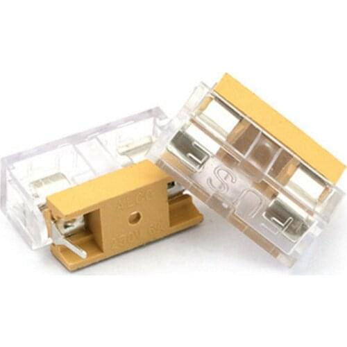 10pcs/lot 5*20mm 5x20mm fuse holder with transparent cover Insurance Tube Socket Fuse Holder Fuse Holders 5X20 Fuse