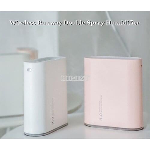 1L Large Capacity Air Humidifier Dual Spray 2000mAh Battery Rechargeable Wireless Ultrasonic Aroma Diffuser Color Light Fogger