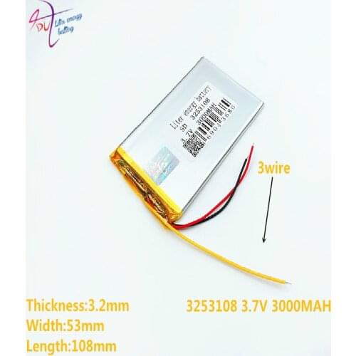3 line 3253108 3.7V 3000mAh 3050110 Rechargeable li-Polymer Li-ion Battery For china clone Goophone 5.5 6plus I6 6SPLUS phone