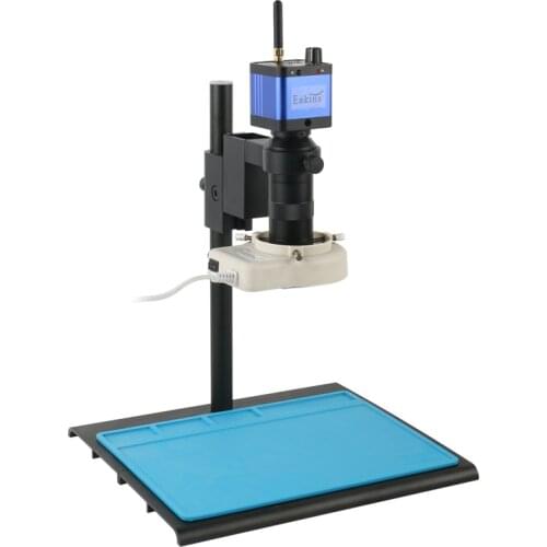 36MP HDMI USB WIFI Electronic Digital Industrial TF Video Microscope Camera 100X C mount Lens 56 LED Ring Light For PCB Repair