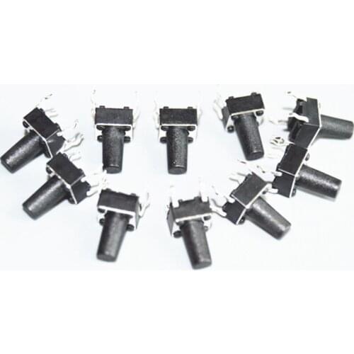 50PCS/LOT 6*6*10mm Micro Light touch switch ON/OFF Touch button Touch micro switch keys button 4pin Free shipping