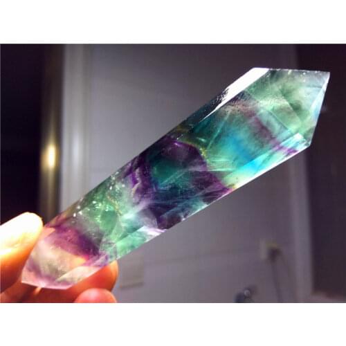 60g NATURAL Fluorite QUARTZ CRYSTAL DT WAND POINT HEALING FREE SHIPPING