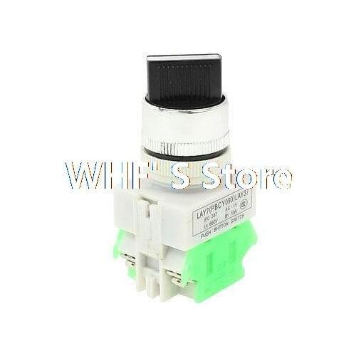 660V 10A 4 Screw Terminals 3 Positions Black Rotary Selector Switch
