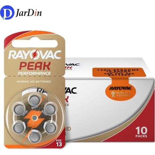 60 PCS Zinc Air NEW Rayovac Peak 1.45V Hearing Aid Batteries A13 13A 13 P13 PR48 Hearing Aid Battery