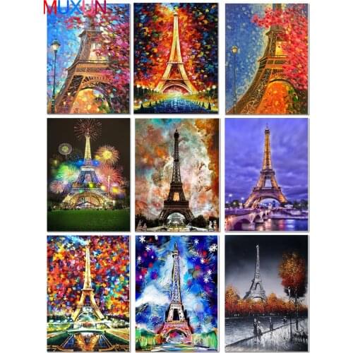 Diy Diamond Painting Eiffel Tower Decoration 3D Square/Round Rhinestone Cross Stitch Diamond Mosaic 5D Painting Handmade Crafts