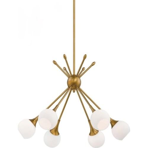 American style simple copper Pendant Lights modern living room dining room bedroom pure copper creative branch type LU725234