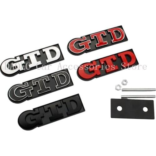 Car 3D Chrome Metal GTD Logo Grill Emblem Badge Styling Decals Sticker For Volkswagen VW GTD Golf 2 4 5 6 7 MK2 MK4 MK5 MK6 MK7