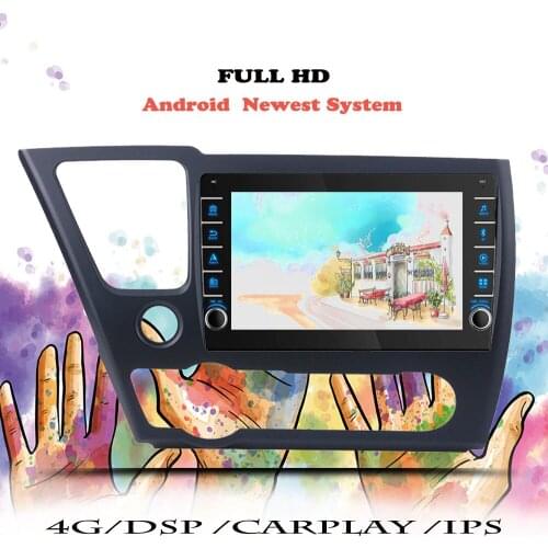 Multimedia Video Player Car Radio Carplay DSP For Honda Civic 9 2013 2014 2015 2016 Android 10 Navigation GPS 2din DVD Head Unit