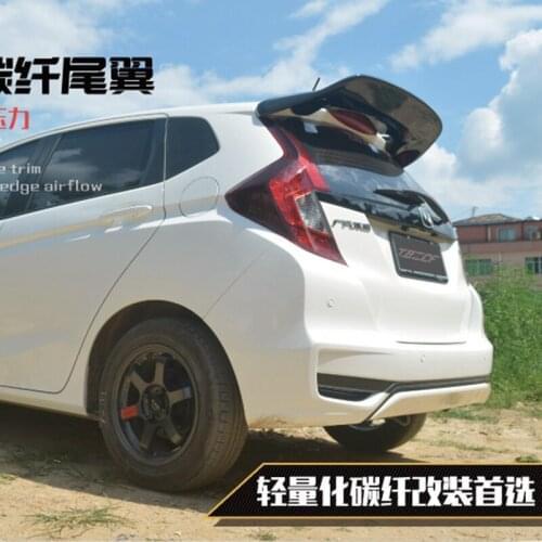 Fit/JAZZ JDM-style Carbon Fiber / ABS Car-styling Big Rear Wing Top Spoiler for Honda Fit/JAZZ 2014 2015 2016 2017 2018 2019
