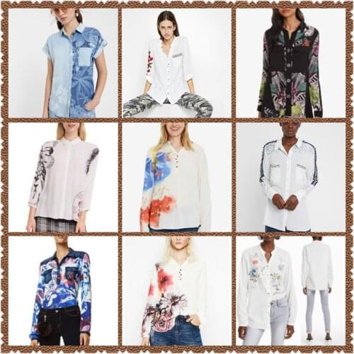 Spanish fashion boho style embroidery color printed blouse for women, flower graffiti blouse for women