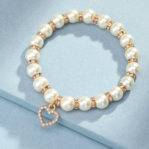 HI MAN French Exquisite Handmade Pearl Micro-Inlaid Zircon Heart Bracelet Women Fashion High-Quality Wedding Gift Jewelry