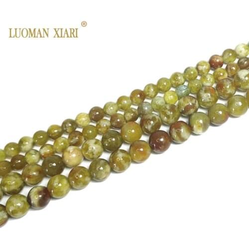 Fine AAA Natural Green Serpentine Jade Round Natural Stone Beads For Jewelry Making DIY Bracelet Necklace 6/8/10mm Strand 15