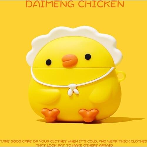 3D Cartoon Cute Chicken Wireless Bluetooth Earphone Case For Airpods 1/2/3 Silicone Soft Charging Box Case For Airpods Pro