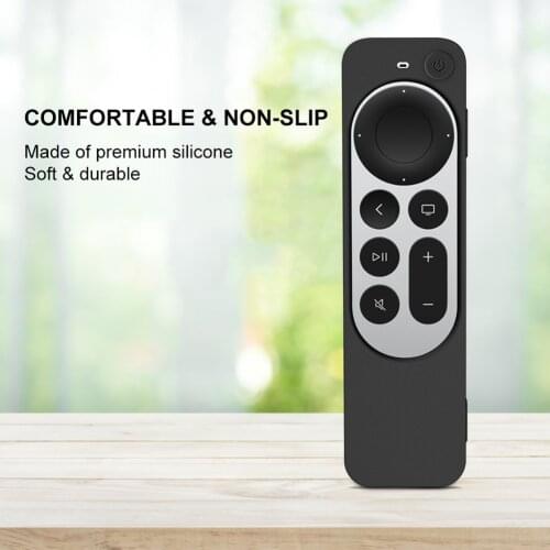For Apple TV 4K 2021 Remote Case Stripe Texture Non Slip Shockproof Silicone Protective Cover Skin Dust-Proof Washable Light