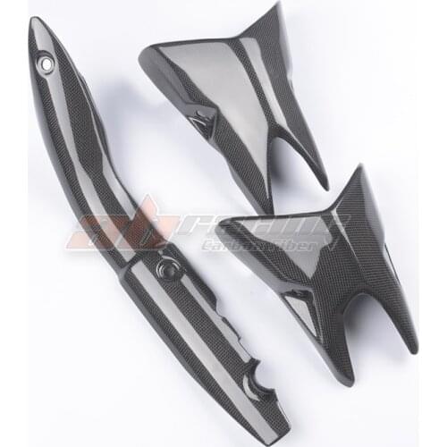 Exhaust Shield Cover For Kawasaki Z1000 2014-2018 Full Carbon Fiber 100% Twill