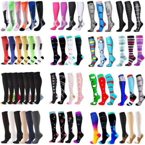 Compression Stockings Unisex Multi Pairs Dropshipping Varicose Veins Socks For Men & Women Nurse Running Flight Travels