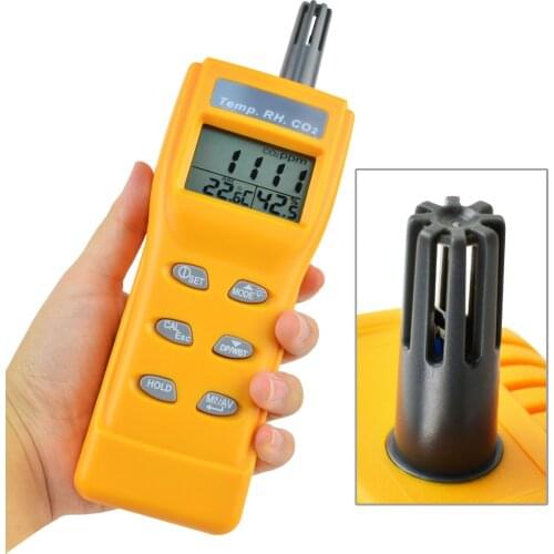 Digital Indoor Air Quality Meter Carbon Dioxide (CO2) Tester 0~9999ppm Range Temperature Humidity NDIR Sensor CO2 WB DP Tester