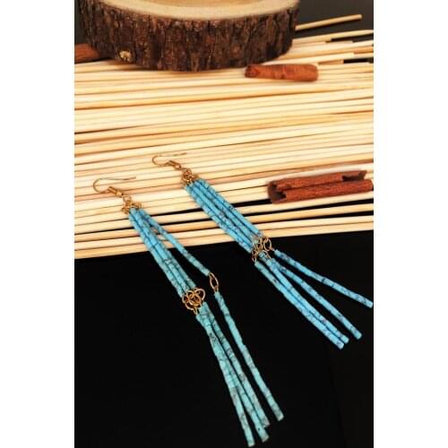 Dr Stone Natural Stone handmade custom Indian bead nepal womens Earrings 439799448