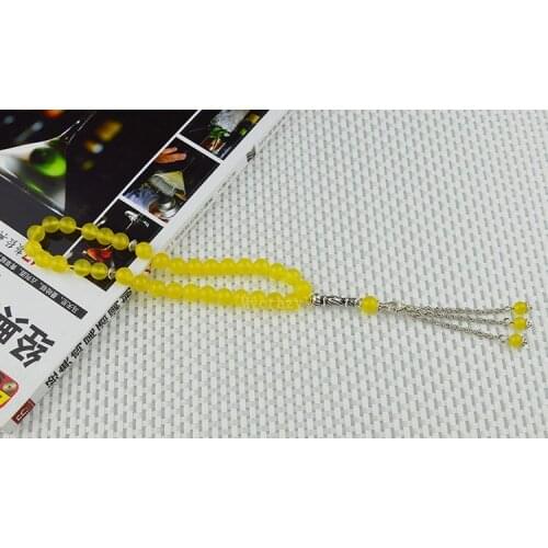 Elegant gift Yellow Stone beads Islamic musilm 33 prayer beads tashih Rosary beads Misbaha For thanks giving day Holiday gift